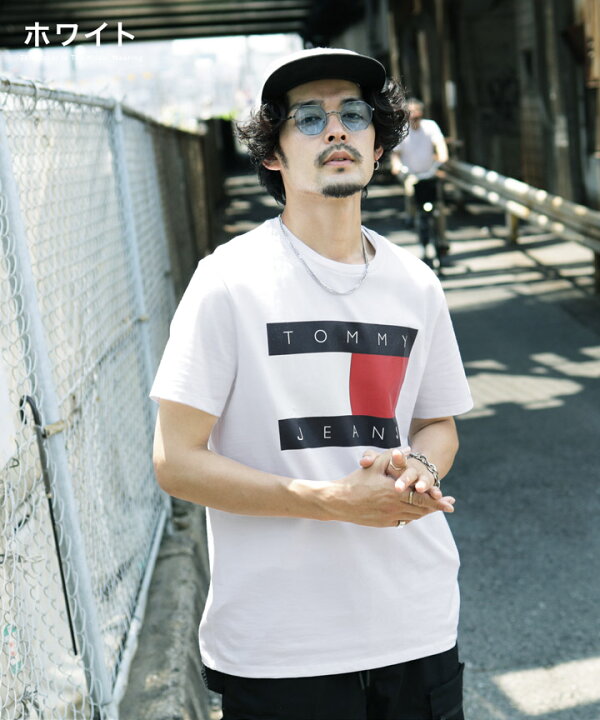 楽天市場 クーポン対象外 送料無料 Tommy Jeans トミージーンズ Tjフラッグtee Tommy Hilfiger トミー ヒルフィガー Tシャツ メンズ 半袖 おしゃれ トップス メンズファッション 綿 綿100 ホワイト レッド ネイビー ロゴ ブランド 春 春服 春物 夏 夏服