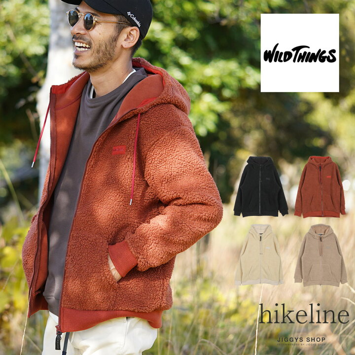 楽天市場 送料無料 クーポン対象外 Wild Things ワイルドシングス Fluffy Boa Zip Hoody パーカー メンズ パーカ おしゃれ ブランド ジップパーカー ジップ 厚手 トップス メンズファッション 冬 冬服 冬物 軽量 防寒 ブラック アイボリー ベージュ Jiggys Shop