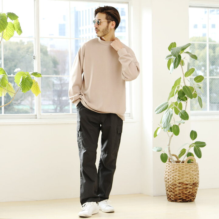 楽天市場 シルケットポンチ Big トレーナー スウェット トレーナー メンズ 長袖 おしゃれ ブランド スウェットトレーナー トップス メンズファッション 春 春服 秋 秋服 モックネック ブラック ベージュ ブラウン ビッグシルエット ストレッチ Jiggys Shop