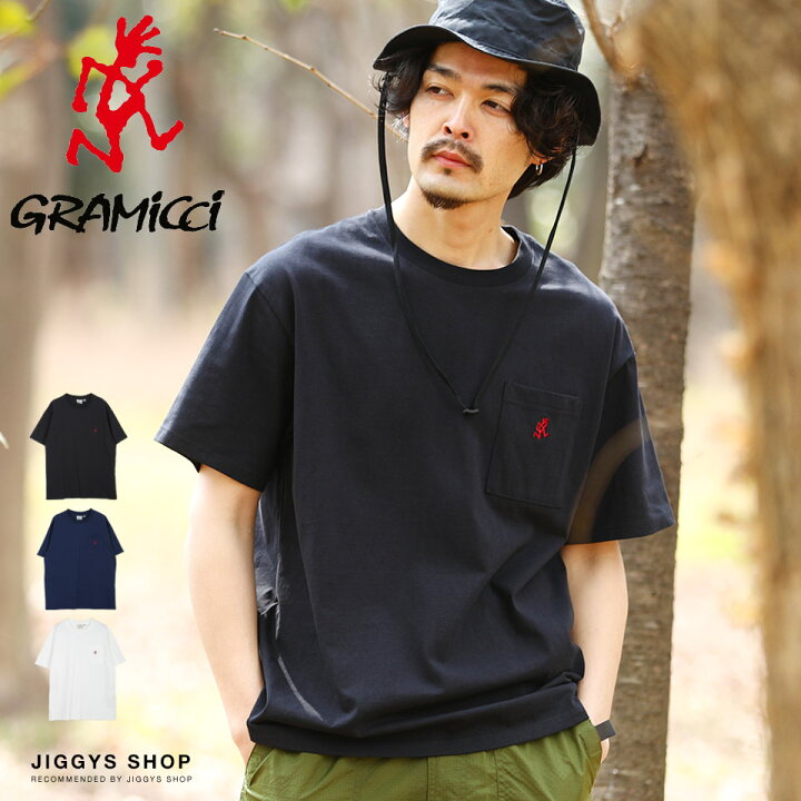 楽天市場 送料無料 クーポン対象外 Gramicci グラミチ One Point Tee Tシャツ メンズ おしゃれ ティーシャツ 半袖 カットソー トップス メンズファッション アウトドア ブランド クルーネック 刺繍ロゴ 綿 綿100 胸ポケット ブラック ホワイト 春 春服 春物