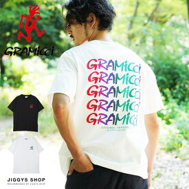 【送料無料】◆GRAMICCI(グラミチ) STACKED TEE◆Tシャツ メンズ おしゃれ ティーシャツ 半袖 カットソー トップス メンズファッション ブランド プリント ロゴ ブラック ホワイト クルーネック 綿 綿100% 夏 夏服 夏物