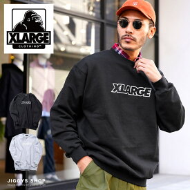 【送料無料】◆XLARGE(エクストララージ) LOGO CREWNECK SWEAT◆スウェット トレーナー メンズ 長袖 おしゃれ ブランド スウェットトレーナー トップス メンズファッション ストリート ロゴ ブラック グレー クルーネック ゆったり 冬 冬服 春 春服