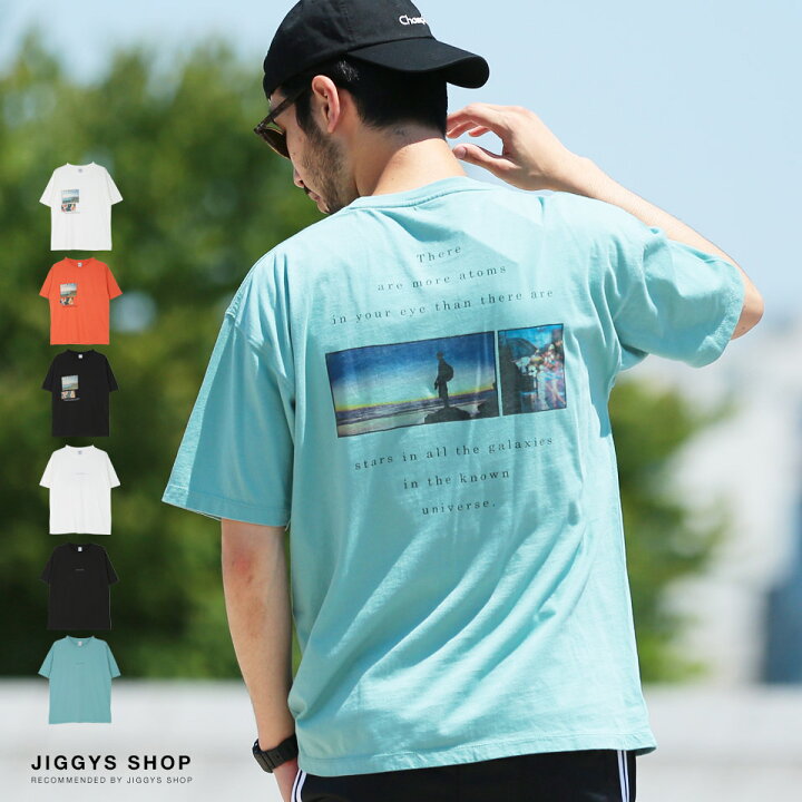 楽天市場 フォトプリントtシャツ Tシャツ メンズ おしゃれ ティーシャツ 半袖 カットソー トップス メンズファッション 夏 夏服 夏物 クルーネック 綿 綿100 ビッグシルエット ブラック ホワイト オレンジ ブルー グリーン Jiggys Shop
