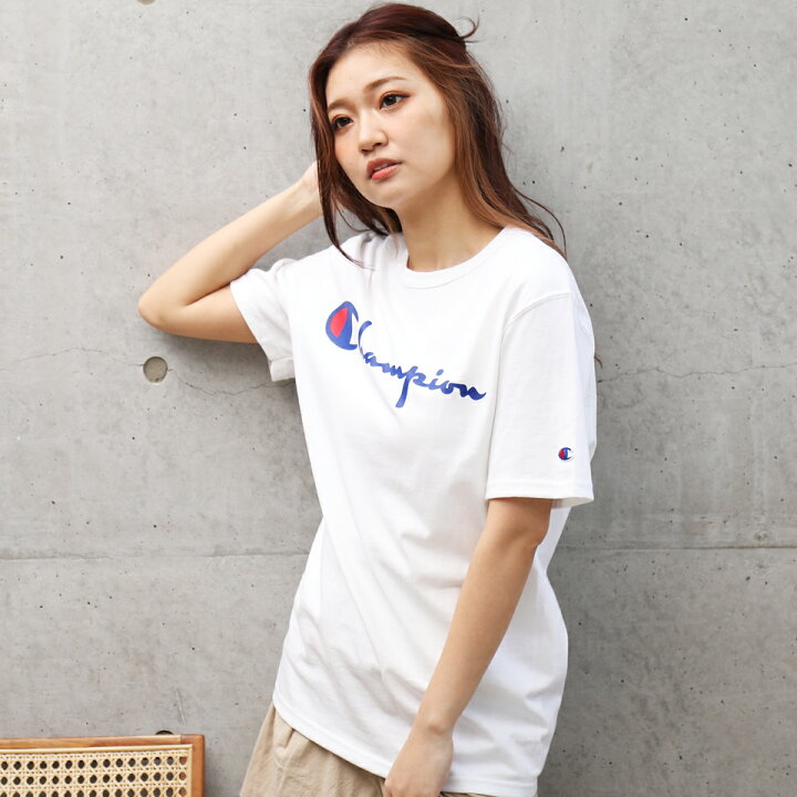 楽天市場 Champion チャンピオン スクリプトロゴ半袖tシャツ ブランド ティーシャツ メンズ クルーネック 夏服 半袖 無地 ゆったり ビッグtシャツ 白tシャツ おしゃれ メンズファッション ペア カップル ペアルック お揃い 白 黒 Jiggys Shop