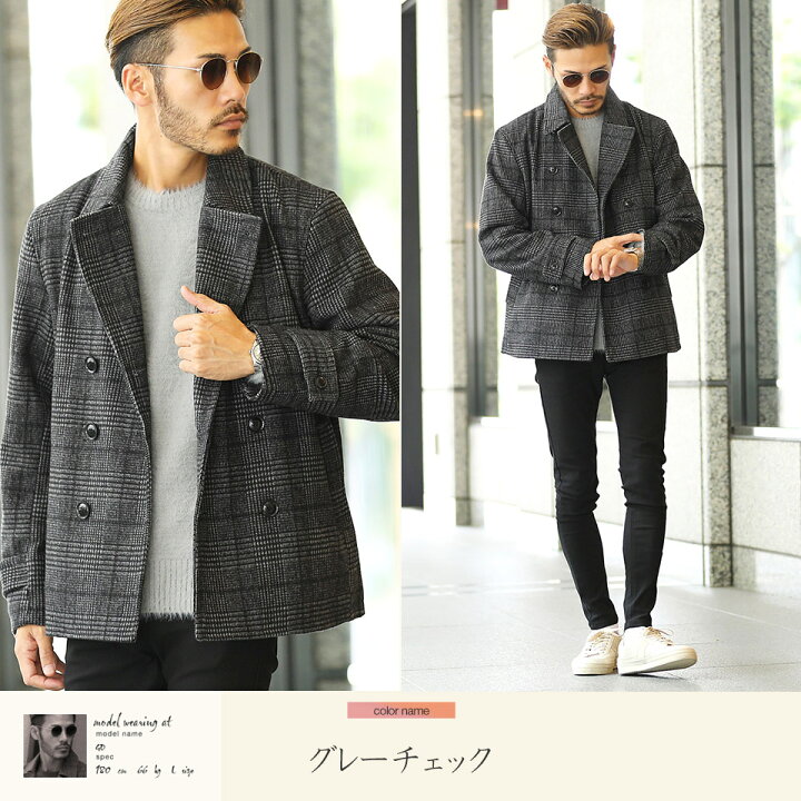 楽天市場 ウール コート Pコート ピーコート メンズ パウダータッチストレッチpコート ショート丈コート ビジネスコート 軽量 ショート アウター モッサ 冬服 秋服 冬 秋冬 Jiggys Shop