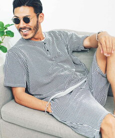 【タイムセール＆クーポン配布中】セットアップ メンズ 夏 半袖◆カットサッカールームウエアセットアップ◆ルームウエア パジャマ 部屋着 ヘンリーネック 甚平 メンズ 男女兼用 ユニセックス カップル ペア ルームウエア かわいい 無地男性 彼氏 父 誕生日 夏 夏服