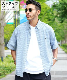 【楽天スーパーSALE】◆US.POLO ASSN.(ユーエスポロアッスン) ビッグ半袖シャツ◆半袖シャツ ゆったり ビッグシルエット オーバーサイズ メンズ カジュアルシャツ 5分袖 シャツ チェック ストライプ 無地 ブラック ホワイト トップス ブランド 春 春服 春物 夏 夏服 夏物