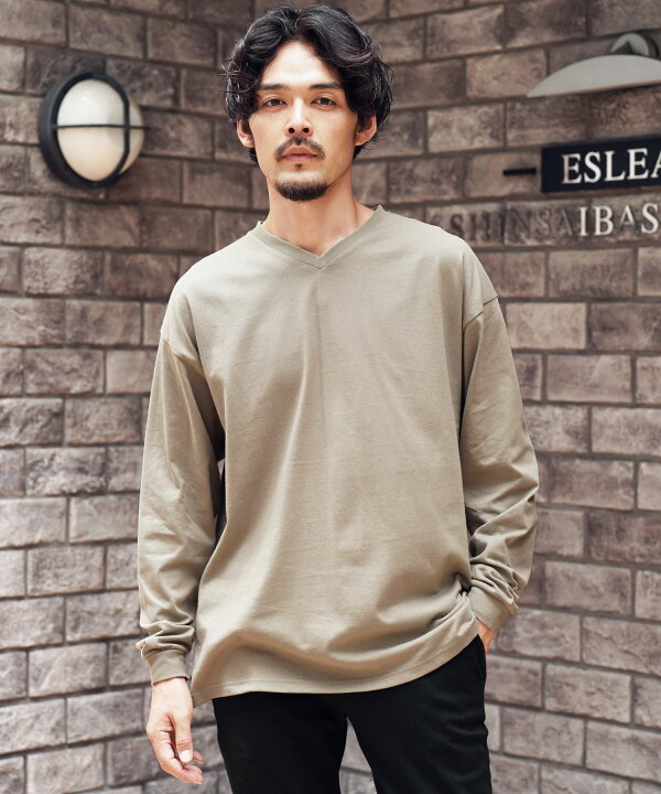 楽天市場】【SALE】Vネック 吸汗速乾 ロンT メンズ◇ルーズフィットV 