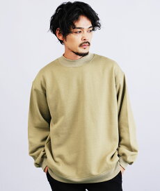 【楽天スーパーSALE】【半額 50%OFF】モックネック トレーナー メンズ 裏起毛 暖かい◆裏起毛モックネックスウェット◆スウェット防寒 あったかトップス ベージュ カジュアル 大人コーデ 黒 秋服 秋物 冬服 冬物 春服 春物