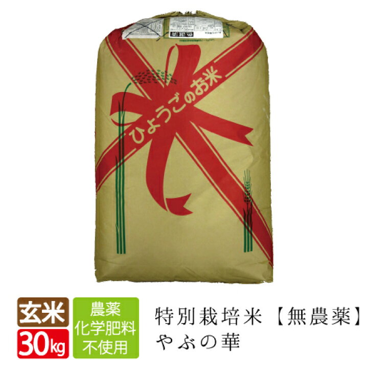 無農薬、無化成肥料玄米30キロ