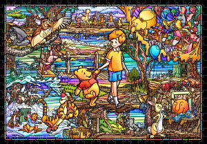 TEN-DSG500-628　ディズニー　くまのプーさん　ストーリー ステンドグラス（くまのプーさん）　500ピース ステンドアートジグソーパズル テンヨー パズル 透明パズル Puzzle ギフト 誕生日 プレ
