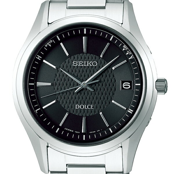 セイコー ドルチェ 電波ソーラー メンズ 腕時計 チタン SADZ187 SEIKO DOLCE ブラック 時計