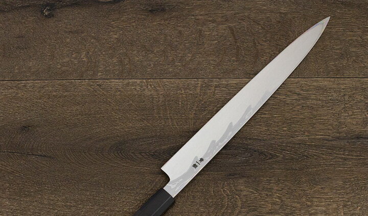 楽天市場】青一 ダマスカス 黒檀 刺身 240mm 實光包丁(堺包丁) jk_h 