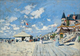 クロード・モネ　トゥルーヴィルの浜辺の遊歩道　A2(420mm×594mm）アートポスター 絵画 日本製 インテリア 壁紙
