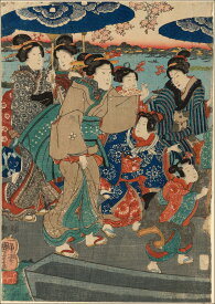 歌川国芳　隅田川花見　A2(420mm×594mm）アートポスター 絵画 日本製 インテリア 壁紙
