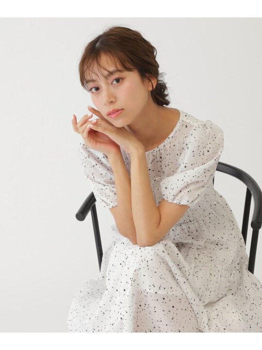 楽天市場】【SALE／20%OFF】ギャザーディテールパフスリーブワンピース 