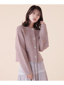 【SALE／60%OFF】◆ビジュー釦コーディガン JILL by JILL STUART ジル バイ ジル スチュアート トップス ニット ブラウン ホワイト グレー【RBA_E】【送料無料】[Rakuten Fashion]