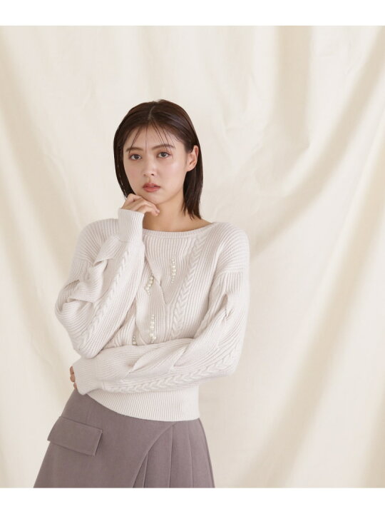 楽天市場】【SALE／40%OFF】パールツキケーブルニット JILL by JILL  