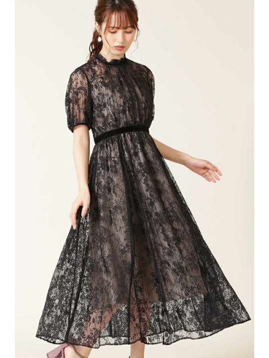 楽天市場】レース×ベルベットドレス JILL by JILL STUART ジル バイ  