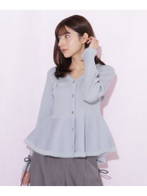 フェザートリムペプラムニット JILL by JILL STUART ジル バイ ジル スチュアート トップス ニット ホワイト ブラック ブルー【先行予約】*【送料無料】[Rakuten Fashion]