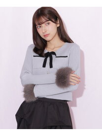 袖口フェイクファーニット JILL by JILL STUART ジル バイ ジル スチュアート トップス ニット ブルー ブラック ベージュ ブラウン【先行予約】*【送料無料】[Rakuten Fashion]