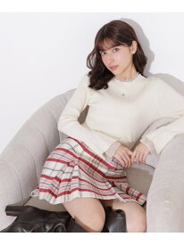 パールトリミングニット JILL by JILL STUART ジル バイ ジル スチュアート トップス ニット ホワイト ブラック レッド【先行予約】*【送料無料】[Rakuten Fashion]