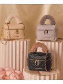 フェイクファーハンドルキルティングバニティ JILL by JILL STUART ジル バイ ジル スチュアート バッグ その他のバッグ ブラック ベージュ ブルー【先行予約】*【送料無料】[Rakuten Fashion]