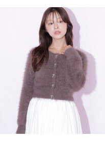 リボンボタンフェザーカーディガン JILL by JILL STUART ジル バイ ジル スチュアート トップス ニット グリーン ホワイト ブラウン ピンク【先行予約】*【送料無料】[Rakuten Fashion]