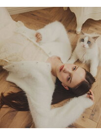 リボンボタンフェザーカーディガン JILL by JILL STUART ジル バイ ジル スチュアート トップス ニット グリーン ホワイト ブラウン ピンク【送料無料】[Rakuten Fashion]