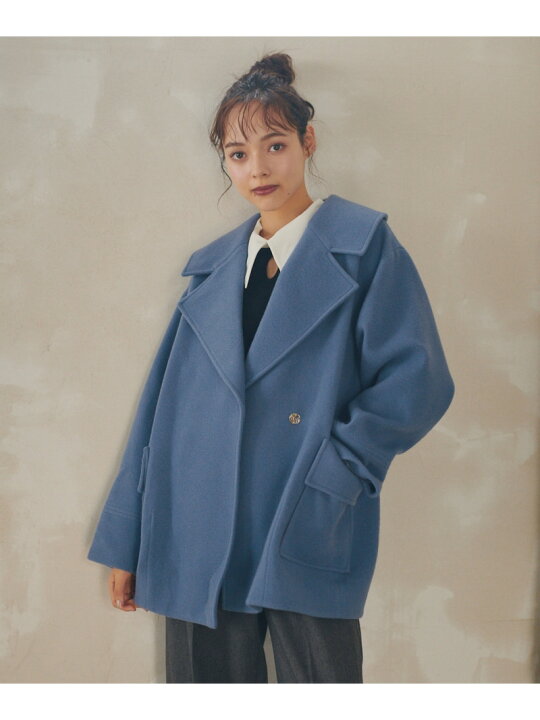 楽天市場】【SALE／60%OFF】ウールモッサ加工ビッグカラーPコート JILL 