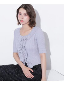 フリルリボンリブニット JILL by JILL STUART ジル バイ ジル スチュアート トップス ニット ピンク ブルー ホワイト【送料無料】[Rakuten Fashion]