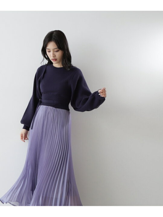 楽天市場】【SALE／50%OFF】プリーツドッキングワンピボレロSET JILL 