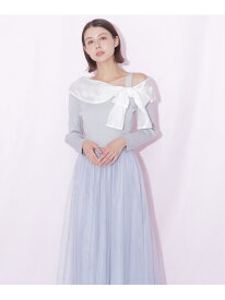 アシメリボンドッキングワンピース JILL by JILL STUART ジル バイ ジル スチュアート ワンピース・ドレス ワンピース ブラック ホワイト ブルー【送料無料】[Rakuten Fashion]