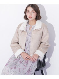 フェイクムートンフライトジャケット JILL by JILL STUART ジル バイ ジル スチュアート ジャケット・アウター テーラードジャケット・ブレザー ベージュ ピンク【先行予約】*【送料無料】[Rakuten Fashion]