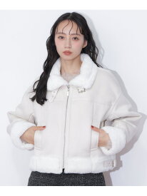 フェイクムートンフライトジャケット 26AW JILL by JILL STUART ジル バイ ジル スチュアート ジャケット・アウター テーラードジャケット・ブレザー ベージュ ピンク ホワイト【送料無料】[Rakuten Fashion]