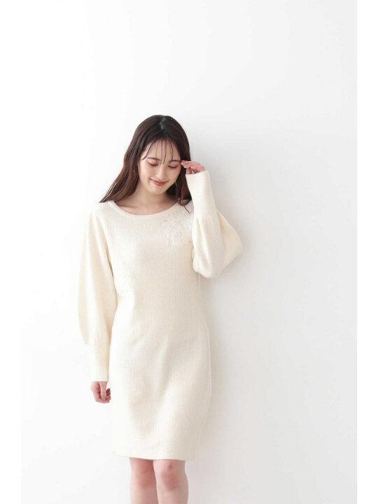 楽天市場】【SALE／50%OFF】フラワービジューニットワンピース JILL by 