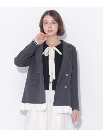フリルヘムジャケット JILL by JILL STUART ジル バイ ジル スチュアート ジャケット・アウター テーラードジャケット・ブレザー ブラウン グレー【送料無料】[Rakuten Fashion]