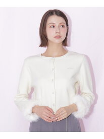 袖フェイクファーカーディガン JILL by JILL STUART ジル バイ ジル スチュアート トップス ニット ブラック ピンク ホワイト【送料無料】[Rakuten Fashion]