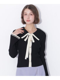 配色ボウタイコンパクトニット JILL by JILL STUART ジル バイ ジル スチュアート トップス ニット ホワイト ブラック レッド【先行予約】*【送料無料】[Rakuten Fashion]