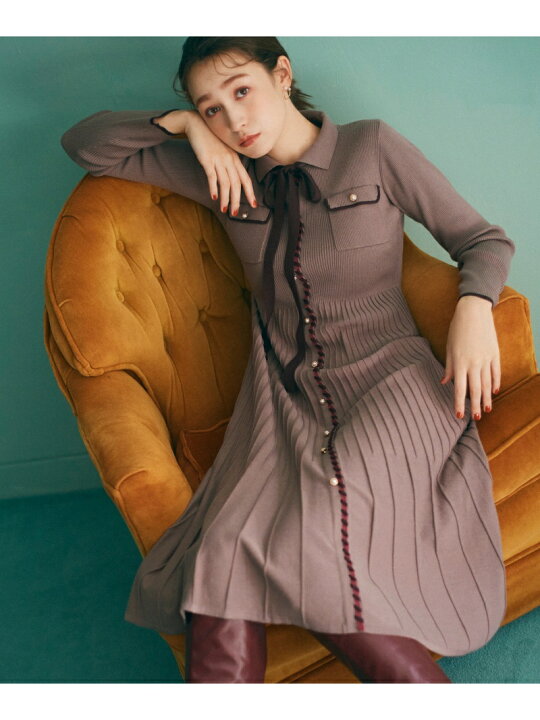 楽天市場】バイカラーリブフレアーワンピース JILL by JILL STUART 