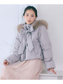 フェイクファー付きリボンショートダウン JILL by JILL STUART ジル バイ ジル スチュアート ジャケット・アウター その他のジャケット・アウター ピンク ブラック グレー ホワイト ブラウン【先行予約】*【送料無料】[Rakuten Fashion]
