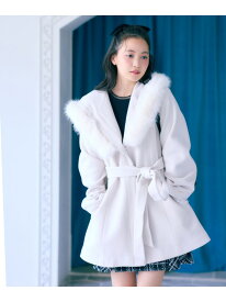 フーディミディコート JILL by JILL STUART ジル バイ ジル スチュアート ジャケット・アウター その他のジャケット・アウター ホワイト グレー ピンク【先行予約】*【送料無料】[Rakuten Fashion]