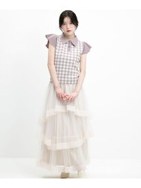 ＜WEB限定カラーあり＞フリル袖ポロニット JILL by JILL STUART ジル バイ ジル スチュアート トップス ニット ブラック ホワイト ピンク ブルー ネイビー【送料無料】[Rakuten Fashion]