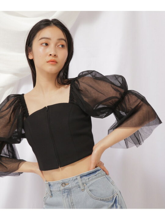 楽天市場】【SALE／50%OFF】チュールスリーブビスチェブラウス JILL by 