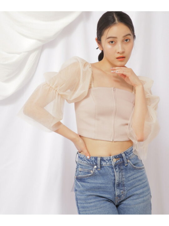 楽天市場】【SALE／50%OFF】チュールスリーブビスチェブラウス JILL by 