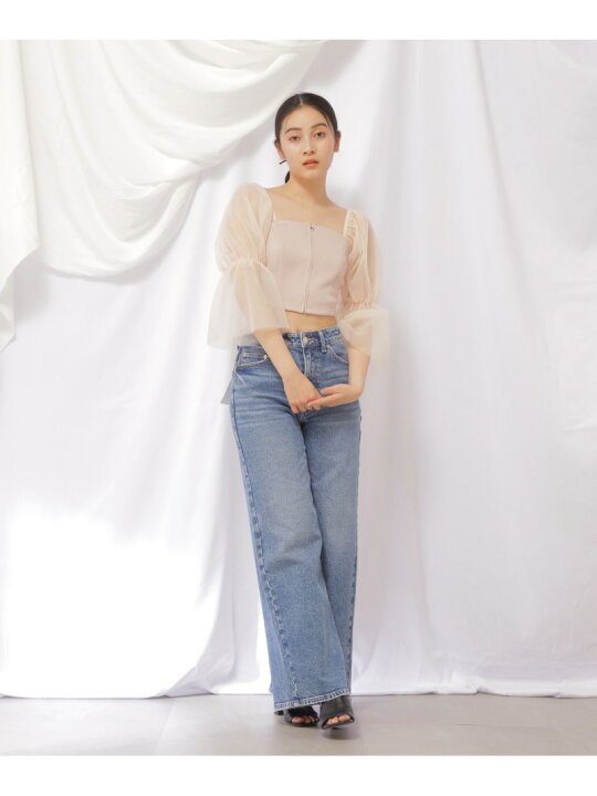 楽天市場】【SALE／50%OFF】チュールスリーブビスチェブラウス JILL by 