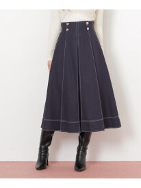 フロント釦配色ステッチスカート JILL by JILL STUART ジル バイ ジル スチュアート スカート その他のスカート ベージュ グレー ネイビー【送料無料】[Rakuten Fashion]