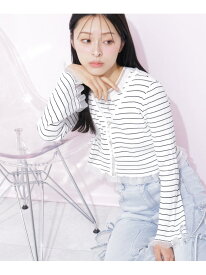 シアートリムショートカーディガン JILL by JILL STUART ジル バイ ジル スチュアート トップス ニット ピンク ホワイト ブラック【送料無料】[Rakuten Fashion]