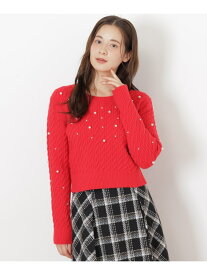 【SALE／50%OFF】ランダムパールミニケーブルニット JILL by JILL STUART ジル バイ ジル スチュアート トップス ニット ベージュ ブラック レッド【RBA_E】【送料無料】[Rakuten Fashion]