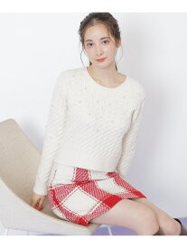 【SALE／50%OFF】ランダムパールミニケーブルニット JILL by JILL STUART ジル バイ ジル スチュアート トップス ニット ベージュ ブラック レッド【RBA_E】【送料無料】[Rakuten Fashion]